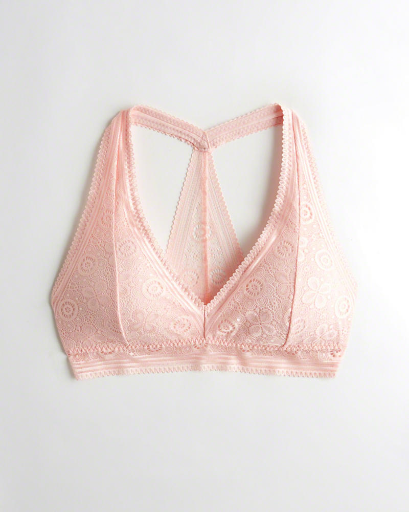 Bralette Hollister Donna T-Back Halterlette With Removable Pads Rosa Chiaro Italia (424NSQWH)